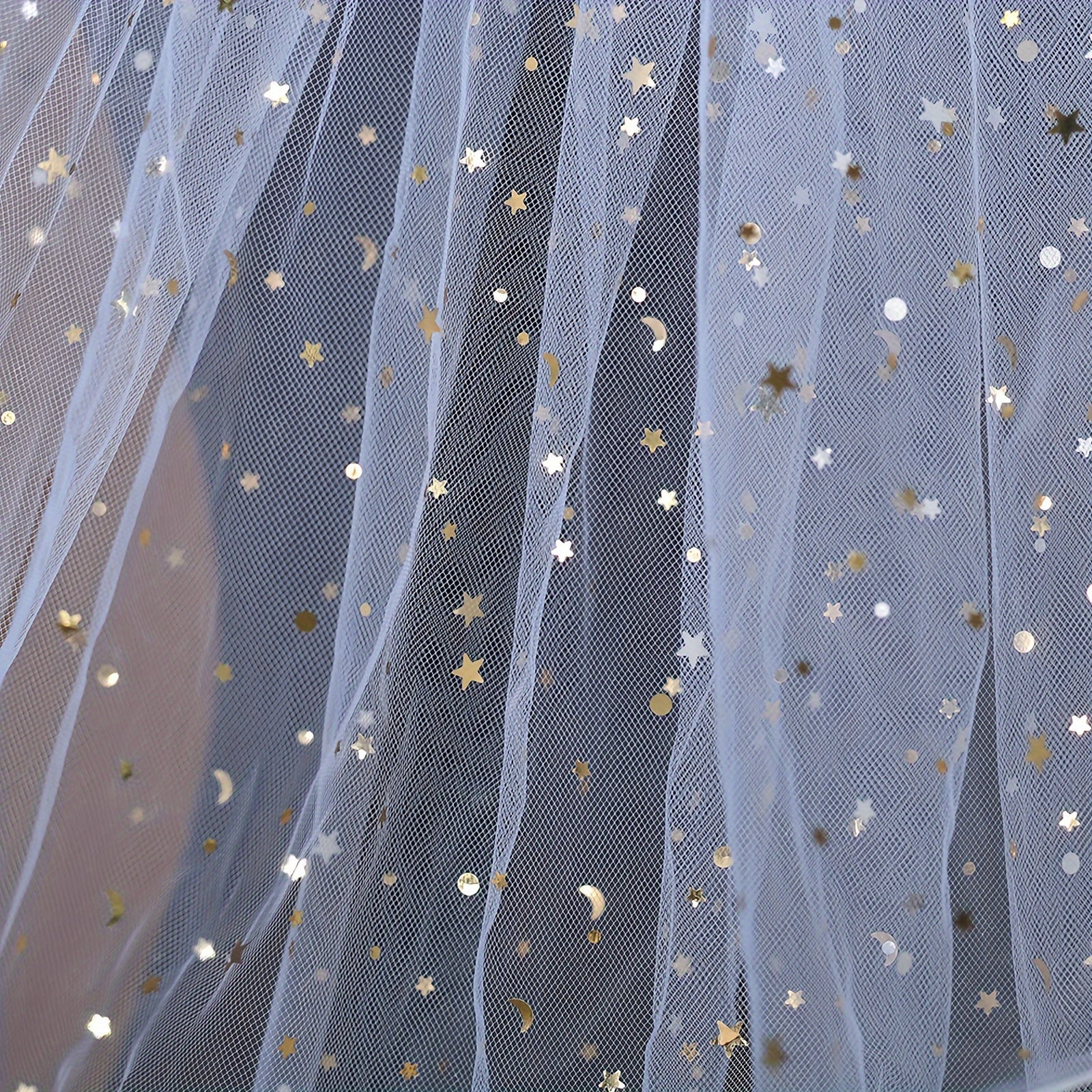 Double Layer Sequin Bridal Veil with Comb for Wedding M14