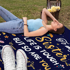 Flannel Blanket for Sisters - Outdoor Camping Gift