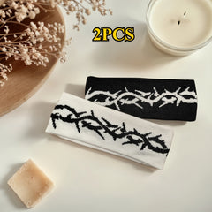 2pcs Outdoor Sports Headbands Streetwear Sweatbands Gym Yoga