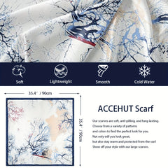 Vintage Tree Print Scarf Tie Dye Bandana Head Wrap