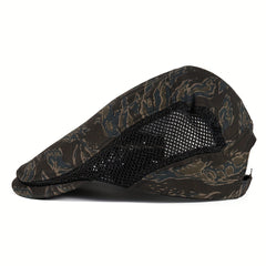 Men's Camouflage Cotton Newsboy Cap Breathable Mesh Cabbie Hat