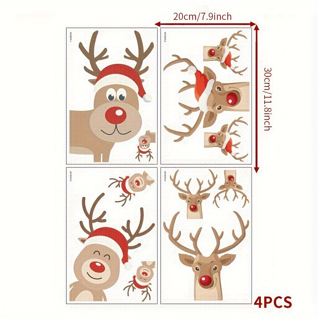 Christmas Reindeer Wall Decal Happy Cartoon Reindeer Wall Mural