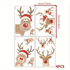 Christmas Reindeer Wall Decal Happy Cartoon Reindeer Wall Mural