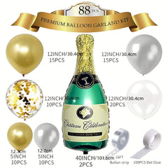 Champagne Bottle Balloon Garland Arch Kit Happy Year Decorations for Party