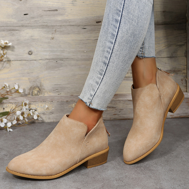 Stylish V Cutout Chelsea Boots for Women