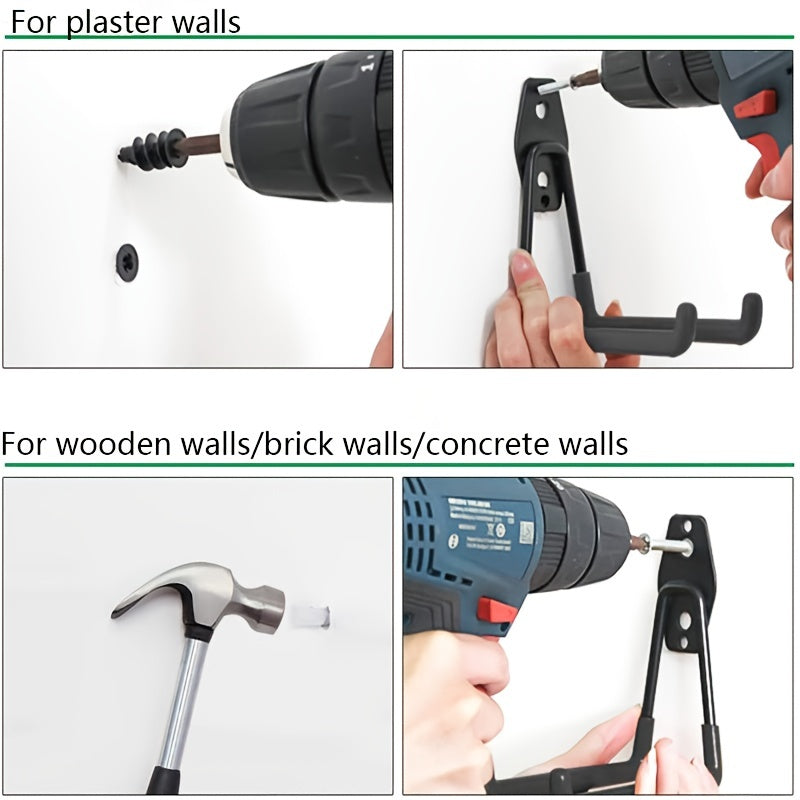 Steel Garage Hooks - Anti Slip Tool Storage Hangers for Wall Mounting