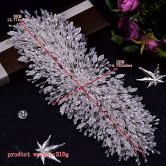 Women's Floral Sparkling Crystal Bridal Headpiece Handcrafted Wedding Hairpiece