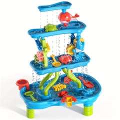 4 Tier Sand and Water Table Kids Beach Play Activity Toy Educational Outdoor