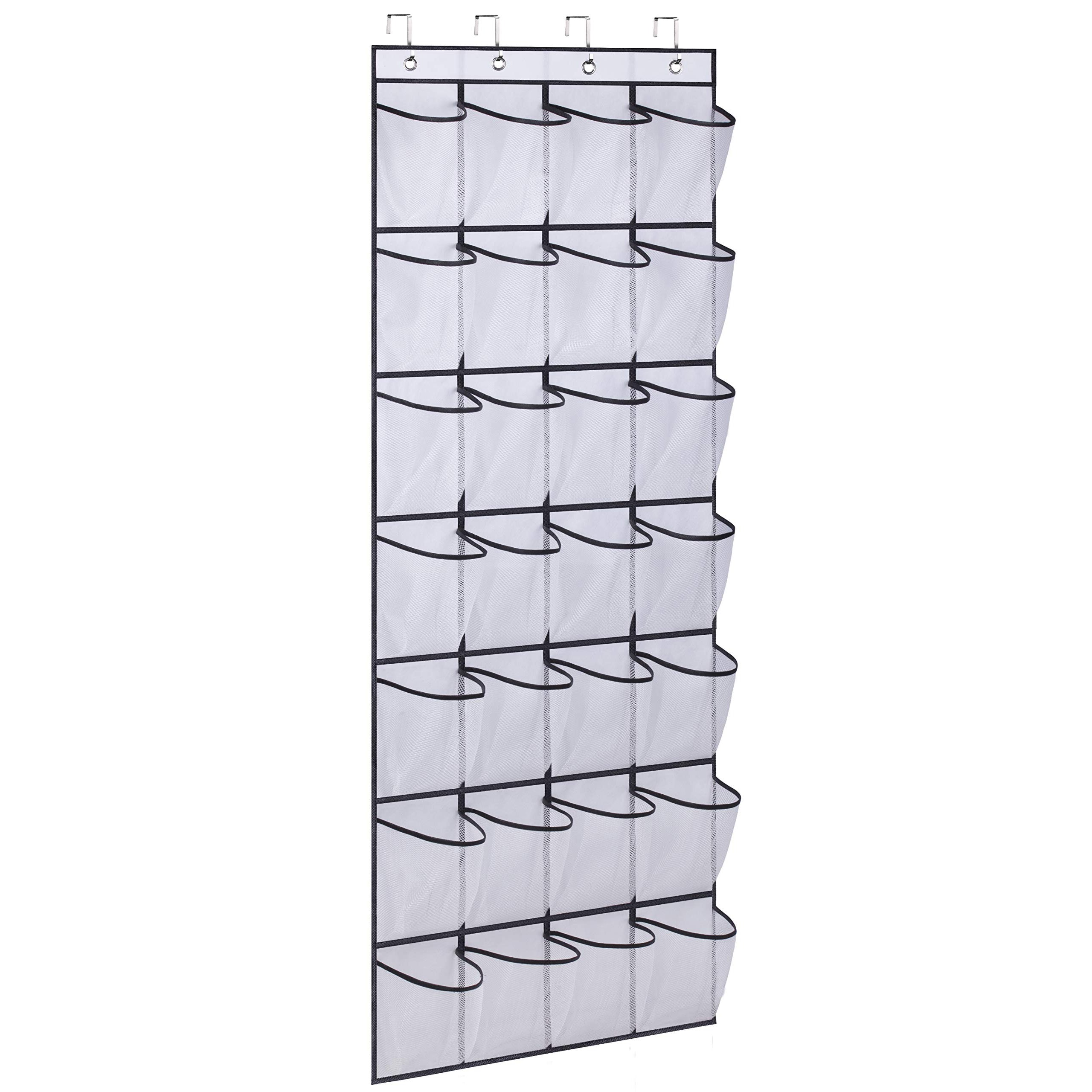 Over the Door Shoe Rack with 28 Large Pockets Hanging Shoe Organizer