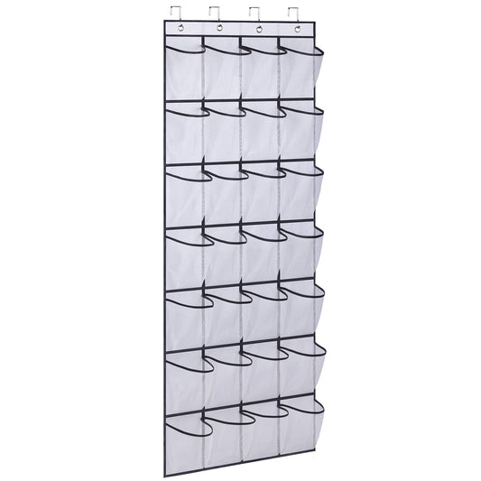 Over the Door Shoe Rack with 28 Large Pockets Hanging Shoe Organizer