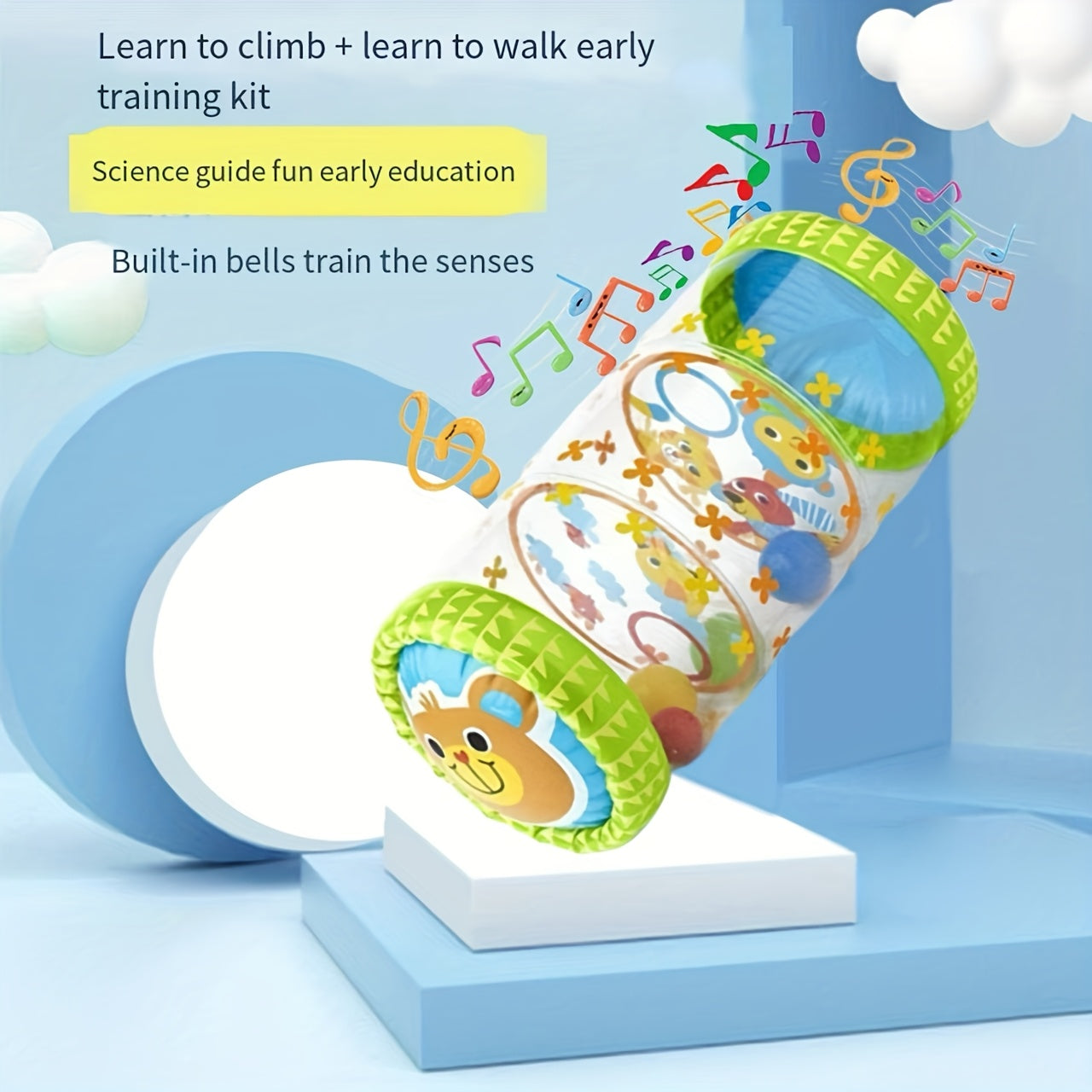 2pcs Baby Crawling Toys with Tambourines and Balls