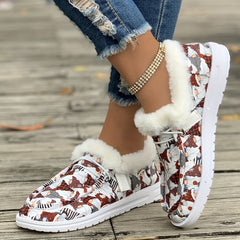 Women's Christmas Snow Boots Plush Comfort Flats
