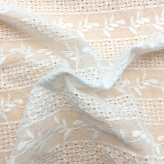 Cotton Base Hollow Embroidery Fabric 3D Dress Perforated Lace Fabric 1m