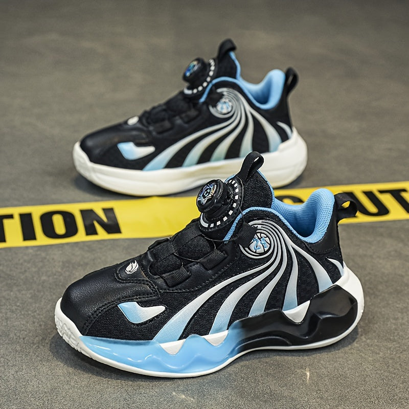 Boys' Comfy Basketball Shoes with Rotating Buckle