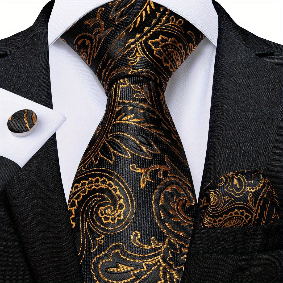 Men's Classic Tie Set with Accessories for Wedding Party Business