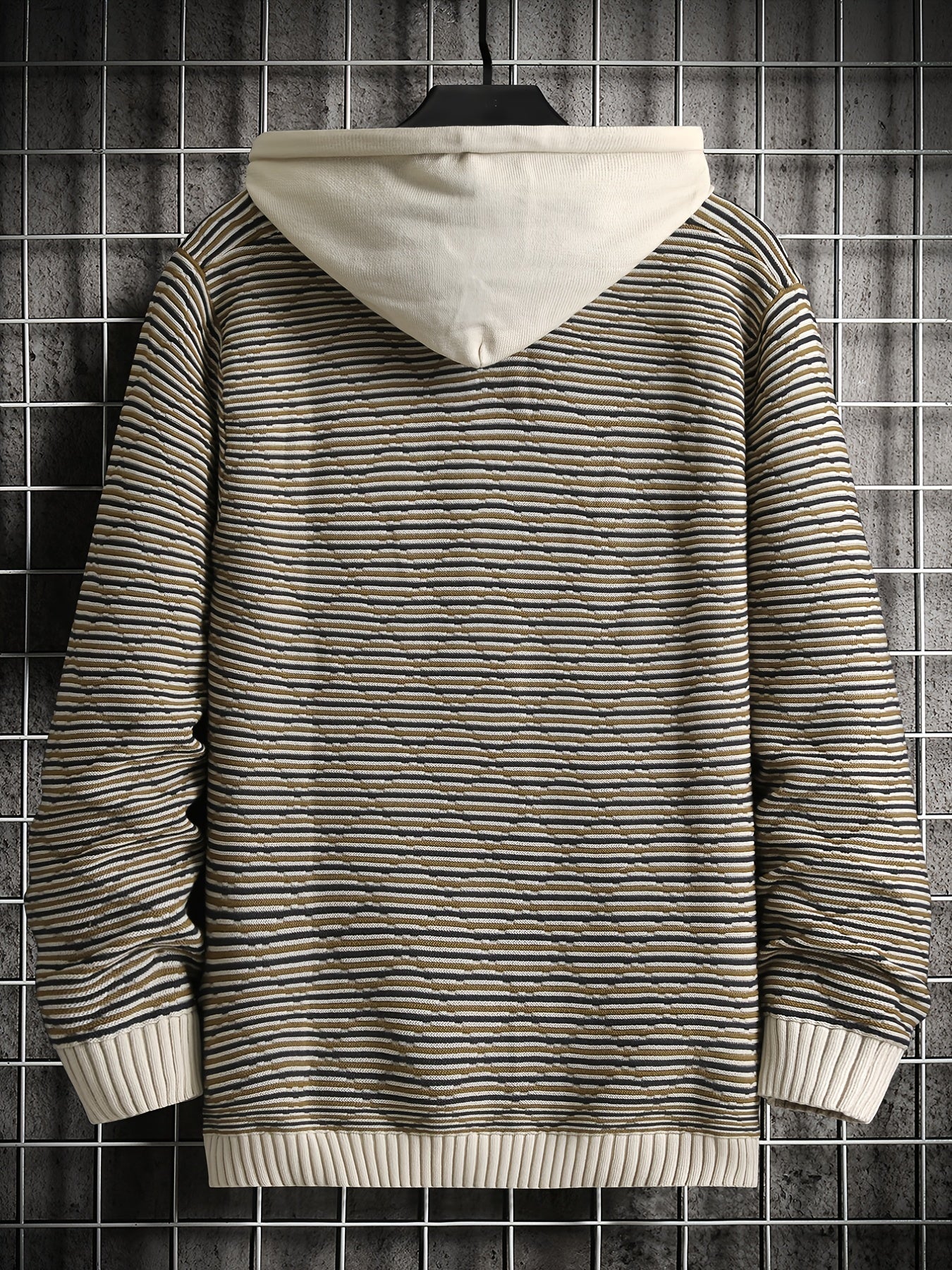 Autumn Winter Men's Striped Hooded Sweater Knitwear