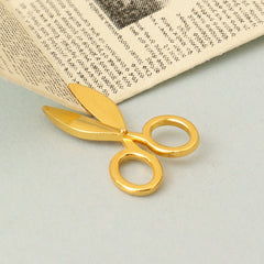 2pcs Dollhouse Mini Scissors Bronze Toy Alloy Desktop Ornament