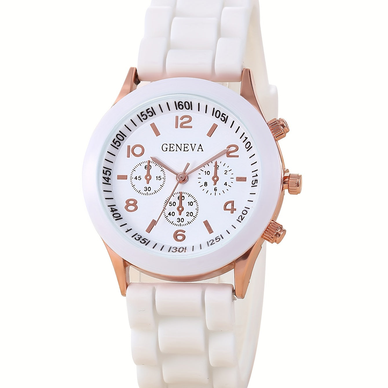 Kids Silicone Quartz Watch & Rhinestone Jewelry Set