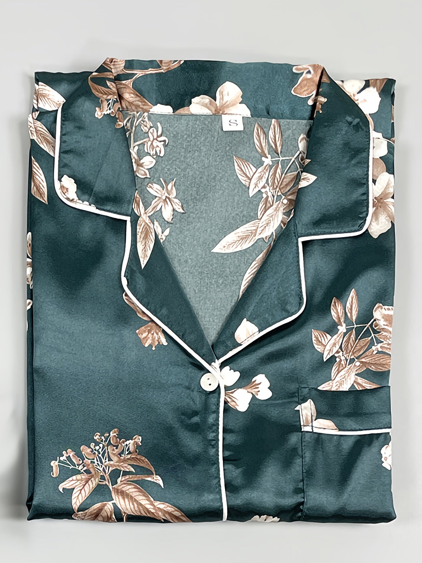 Floral Print Short Sleeve NightDress Pajama Dress Women's Sleepwear