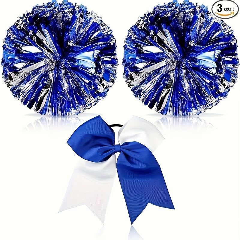Cheering Poms With Bow Handheld Props Dancing Supplies Stage Performance