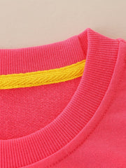 Girls Elephant Embroidery Sweatshirt Long Sleeve Pullover Cotton Tops For Kids