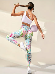 Leopard Print Yoga Pants High Stretch Leggings Women's Activewear