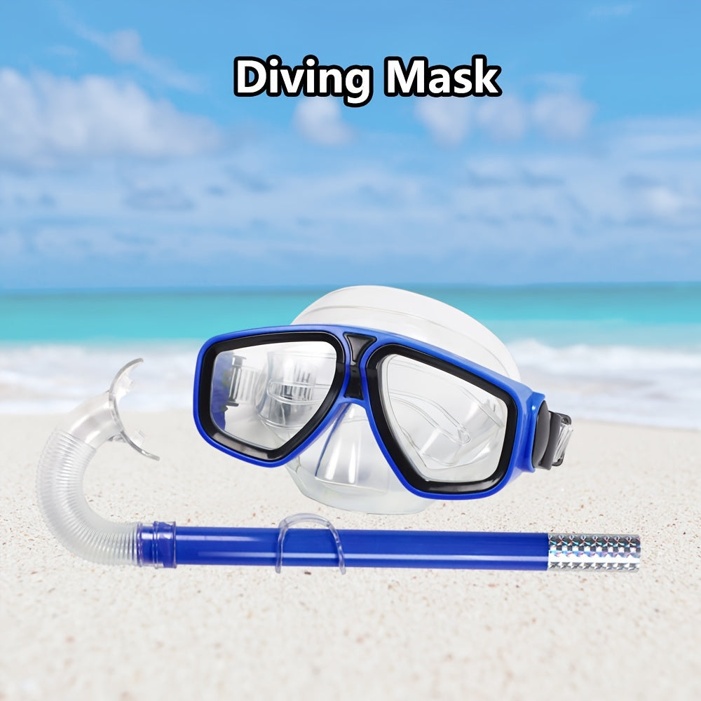 High Definition Large Frame Swimming Glasses Set with Breathing Tube