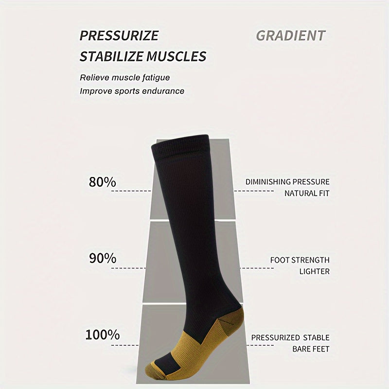 Copper Compression Socks 10-20 mmHg Knee High for Women Men