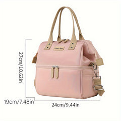 Large Capacity Portable Lunch Bag Insulated Shoulder Crossbody Picnic Camping Ba