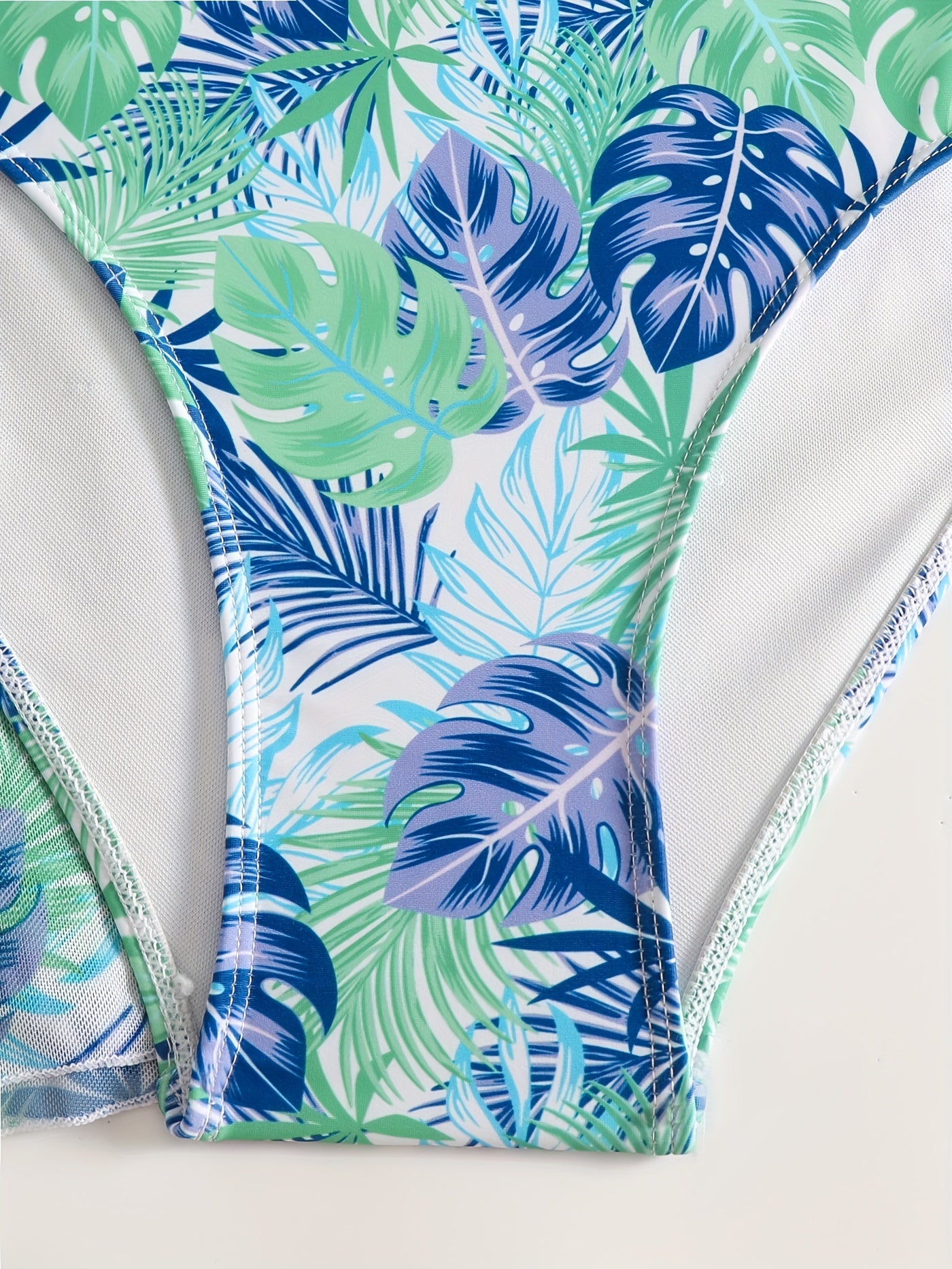 Tropical Print 3 Piece Bikini Set