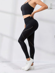 Breathable Sports Yoga Leggings High Waist Butt Lifting Athletic Tight Pants