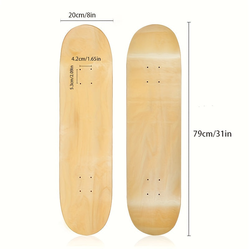 Maple Wood Skateboard Deck With Sandpaper Stickers