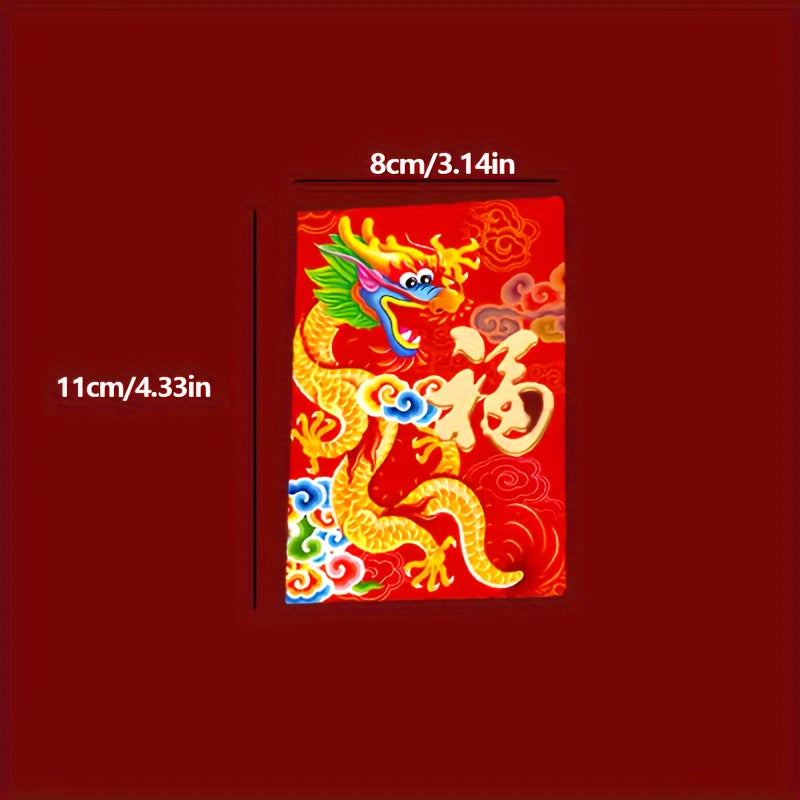 6pcs Dragon Year Red Envelopes Chinese Style Lucky Red Packet Spring Gift