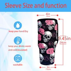 Skull Water Bottle Cover for 40oz Tumbler