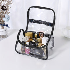 Clear PVC Toiletry Bag with Handle Zipper Waterproof Travel Pouch