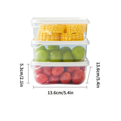 COOKER KING 3pcs Crisper Plastic Box Watertight Bento Lunch Box Set