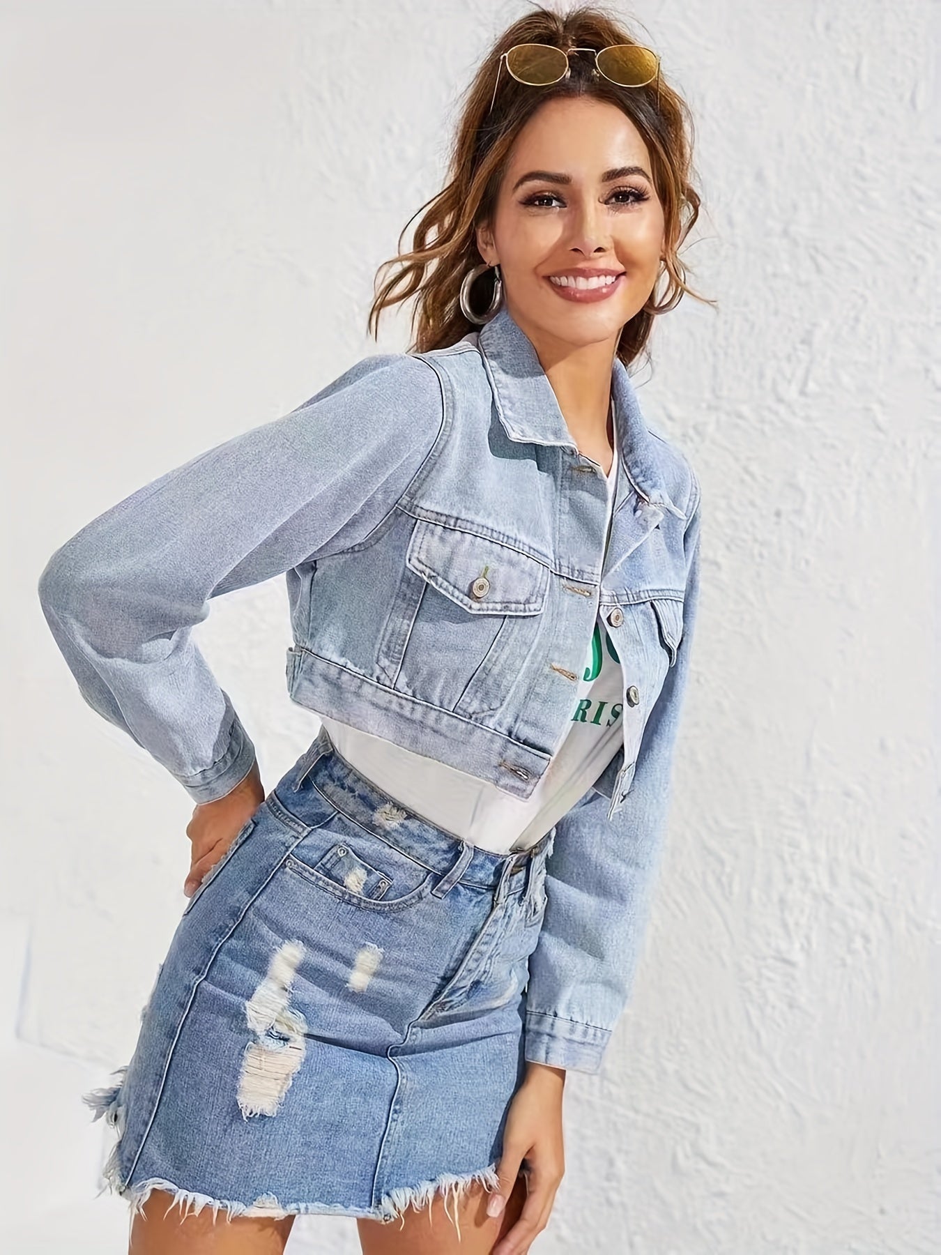 Cropped Denim Coats Women's Denim Clothing