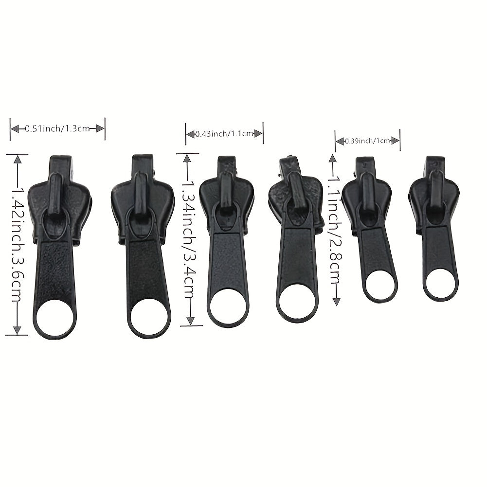 6pcs Zipper Plastic Slider Set for DIY Zipper Repair Sewing