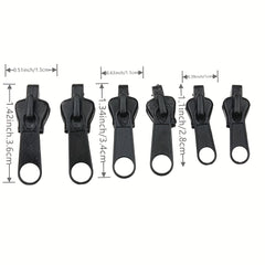 6pcs Zipper Plastic Slider Set for DIY Zipper Repair Sewing