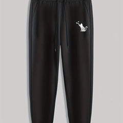 Cat Butterfly Print Men's Drawstring Sweatpants Casual Trousers