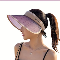 Photochromic Visor Hat UV Protection Breathable Ponytail Sun Hat