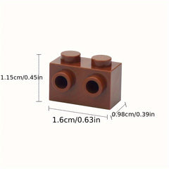Thick DIY Brick 1x2 Side Protruding Building Blocks 60pcs