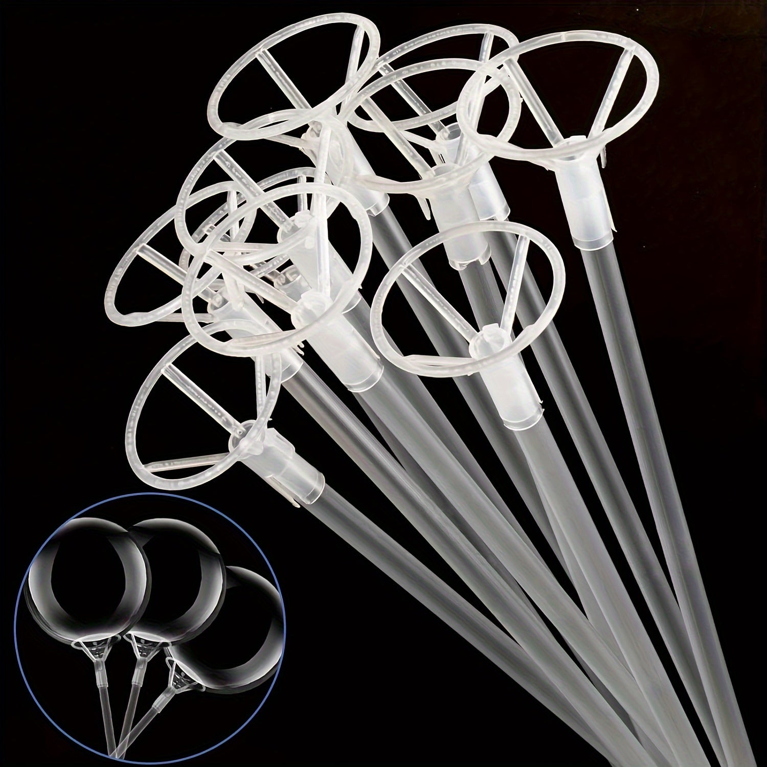 50pcs Transparent Balloon Sticks, Balloon Holder for Party DIY