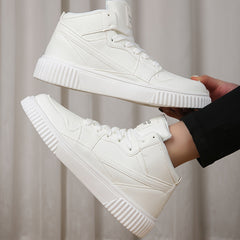 Versatile Solid Medium Tube Flat Sports Sneakers Slip Resistant
