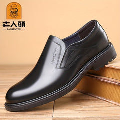 LAORENTOU Men's Leather Dress Shoes Lightweight Formal Shoes