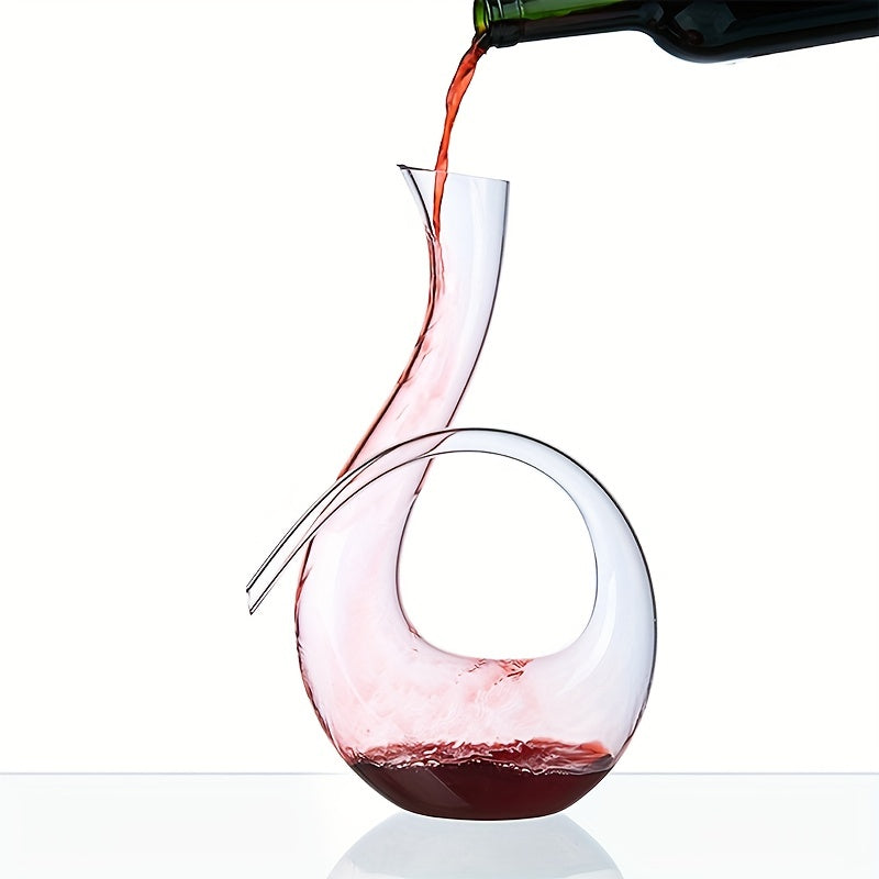 Crystal Red Wine Decanter 46 Oz Lead Glass Carafe for Home Bar
