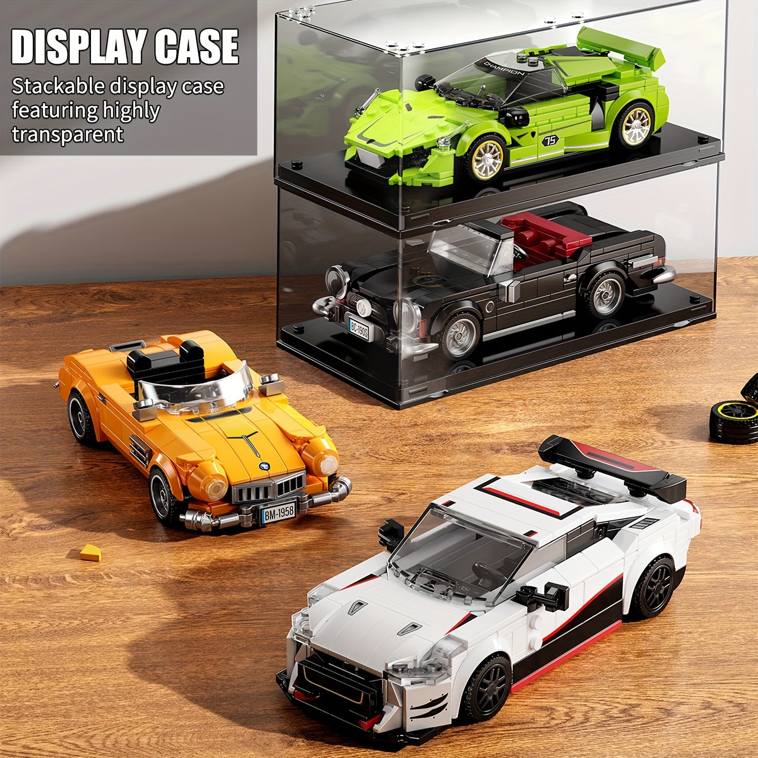 313pcs Kids' Racing Car Model Set with Display Case Educational Toy