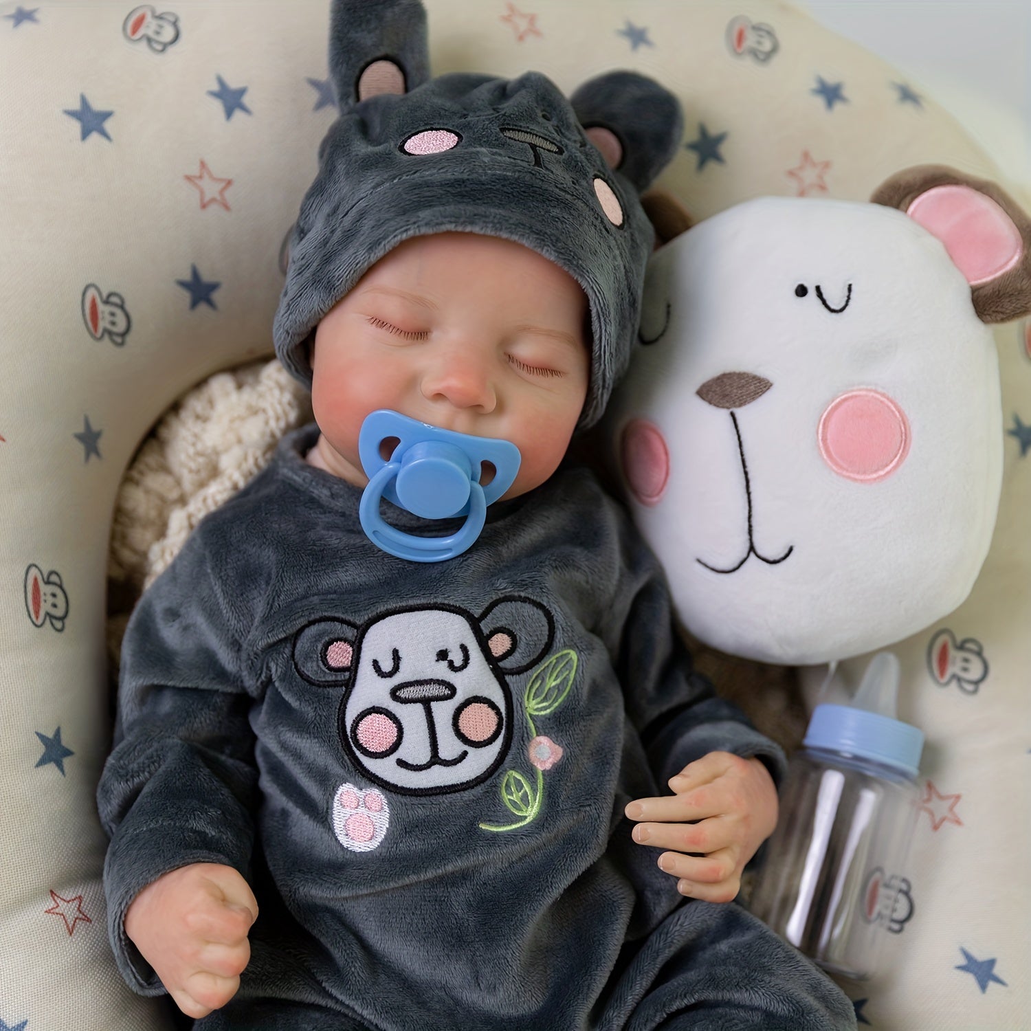 Realistic 72 cm Reborn Baby Doll Soft Vinyl Body Lifelike Newborn Baby Doll