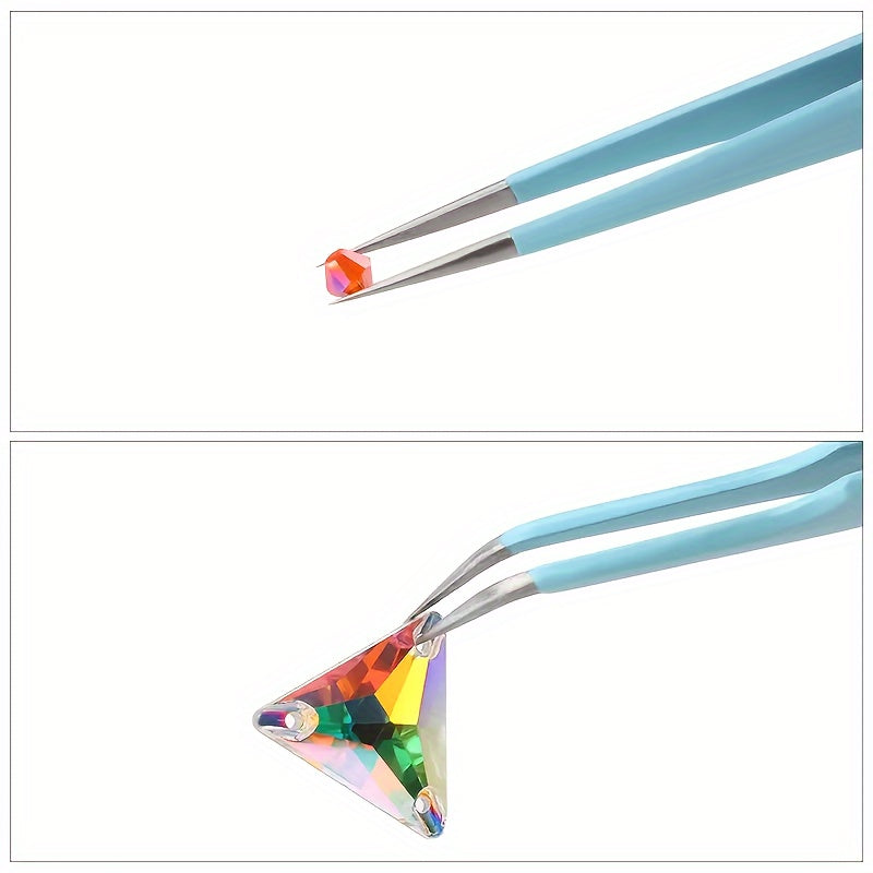 2pcs Precision Tweezers Stainless Steel Straight Tip Tweezers