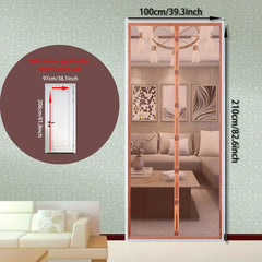 Coffee Brown Magnetic Screen Door Keep Bugs Out Let Breeze In